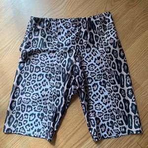 Onzie High Rise Mini Biker Short Leopard